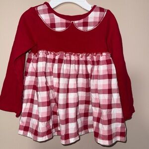First Impressions Red and Pink Plaid Long Sleeve Top